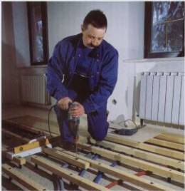 установка деревянных лаг